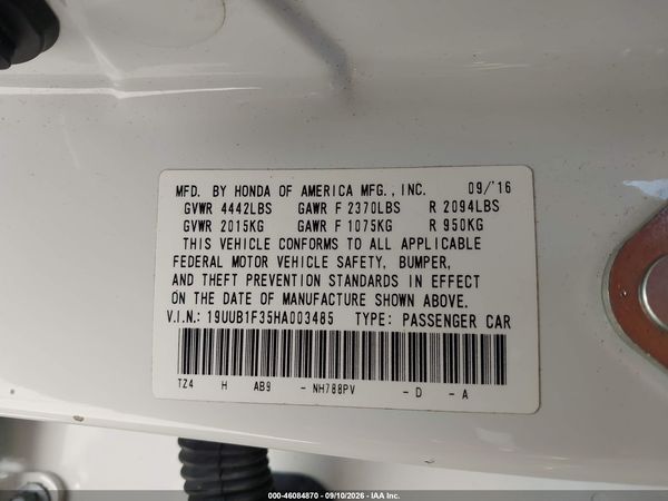 2017 ACURA TLX Base — I9
