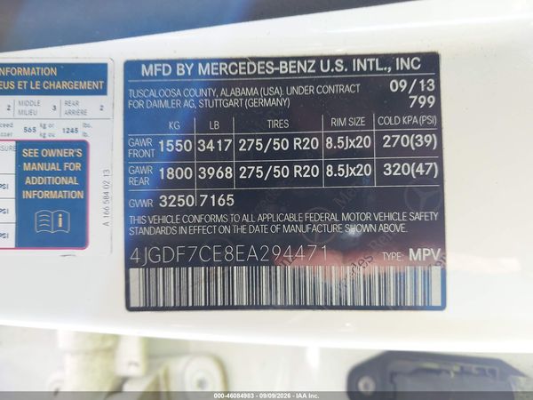 2014 MERCEDES-BENZ GL 450 4MATIC