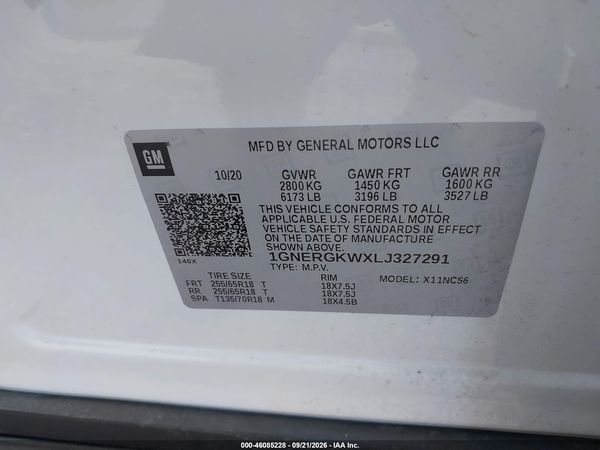2020 CHEVROLET TRAVERSE FWD LT CLOTH — I9