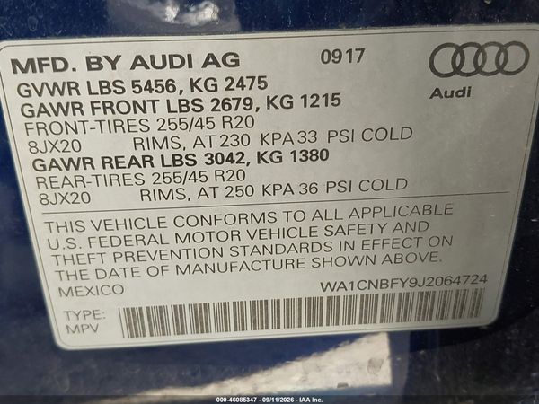 2018 AUDI Q5 — I9
