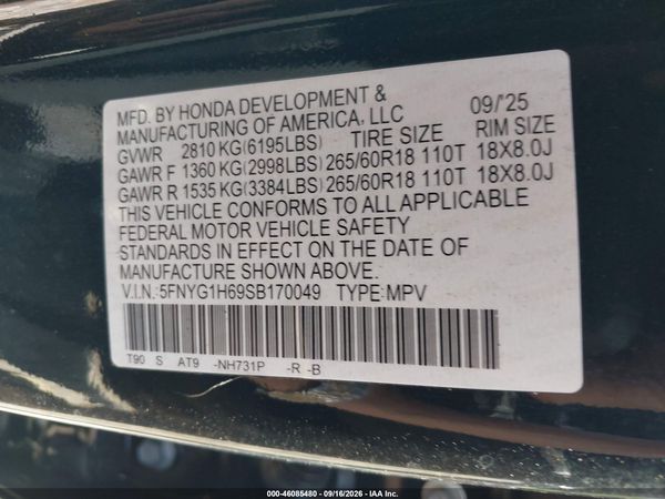 2025 HONDA PILOT TRAILSPORT — I9