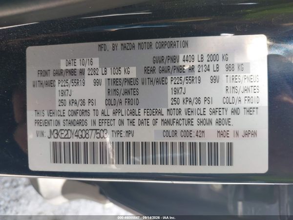 2016 MAZDA CX-5 GRAND TOURING — I9