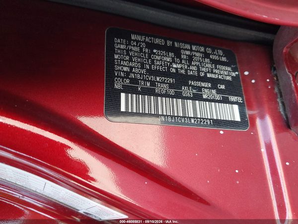 2020 NISSAN ROGUE SPORT S/SV/SL — I9