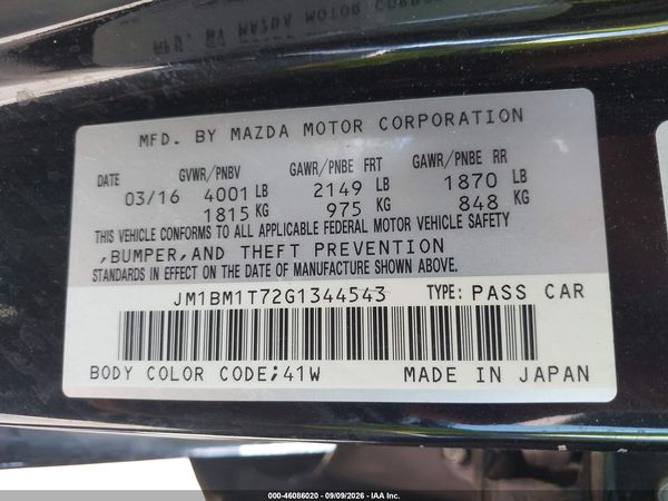 2016 MAZDA MAZDA3 I SPORT