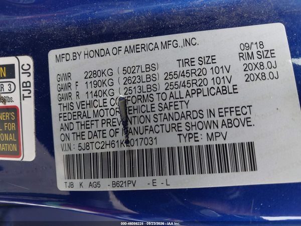 2019 ACURA RDX A-SPEC PACKAGE — I9