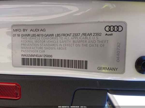 2018 AUDI A4 — I9