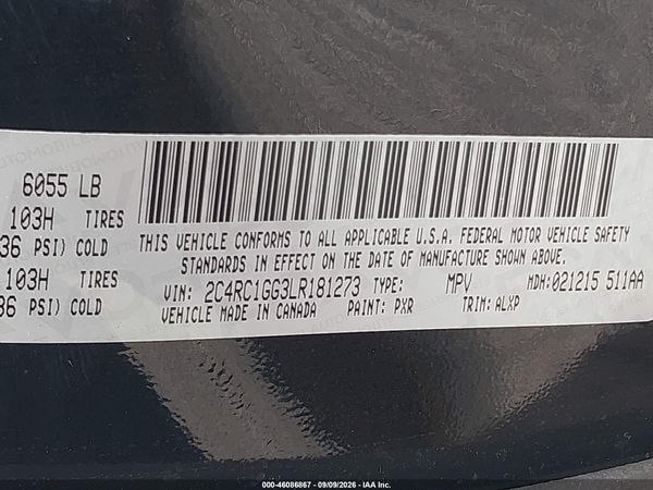 2020 CHRYSLER PACIFICA LIMITED