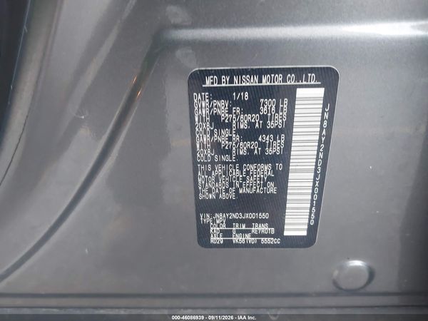 2018 NISSAN ARMADA SL — I9