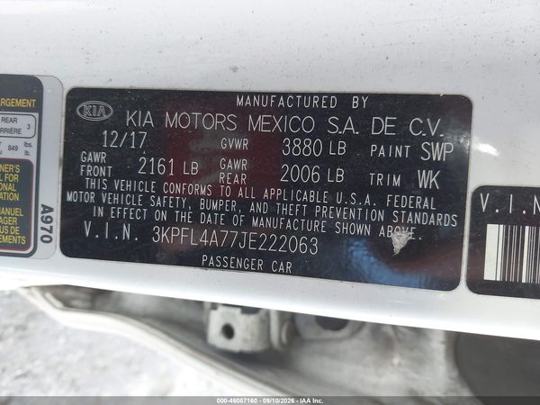 2018 KIA FORTE LX — I9