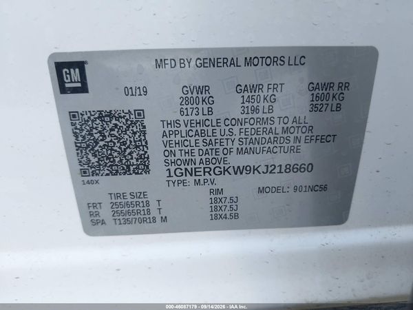 2019 CHEVROLET TRAVERSE 1LT — I9