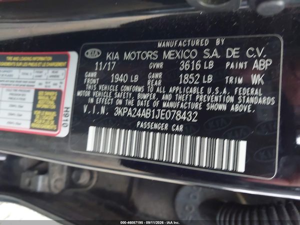 2018 KIA RIO S — I9