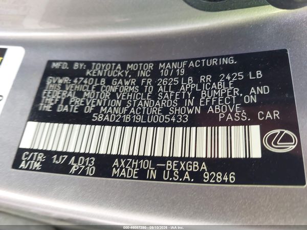 2020 LEXUS ES 300H 300h Premium — I9