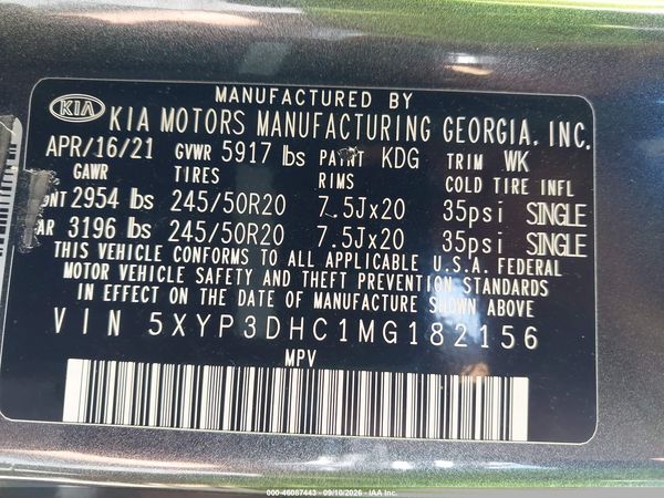 2021 KIA TELLURIDE EX — I9