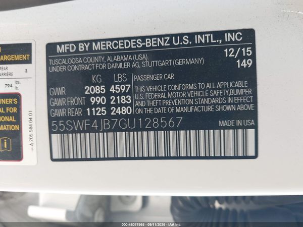 2016 MERCEDES-BENZ C 300 SPORT — I9