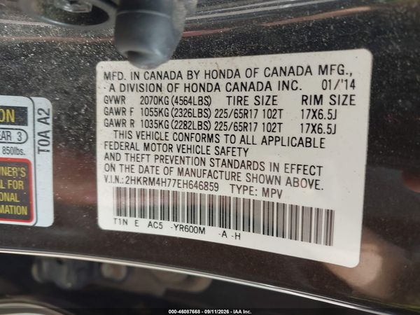 2014 HONDA CR-V EX-L — I9