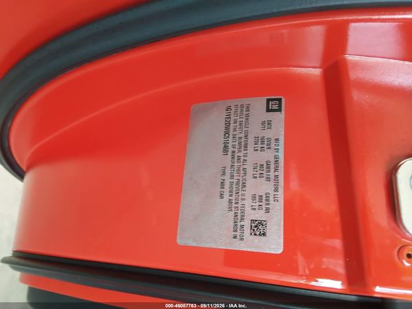 2012 CHEVROLET CORVETTE Standard 1LT — I9