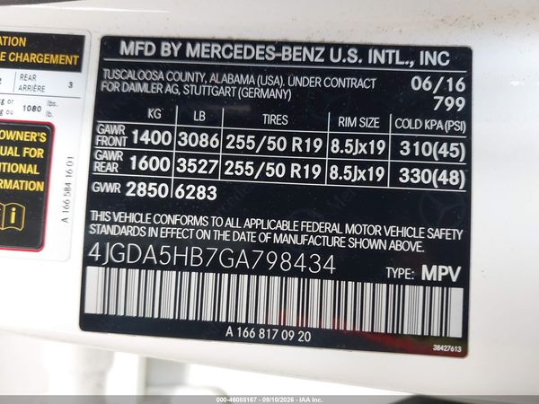 2016 MERCEDES-BENZ GLE 350 4MATIC — I9