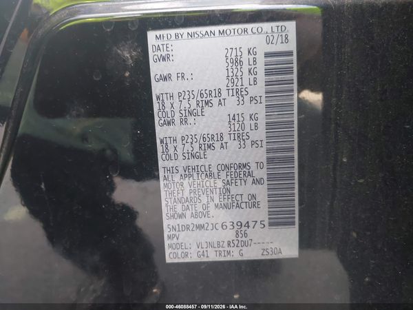 2018 NISSAN PATHFINDER S