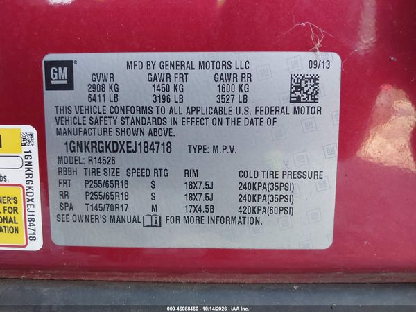 2014 CHEVROLET TRAVERSE LT — I9