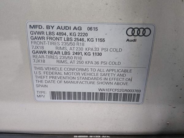 2016 AUDI Q3 2.0T PREMIUM PLUS