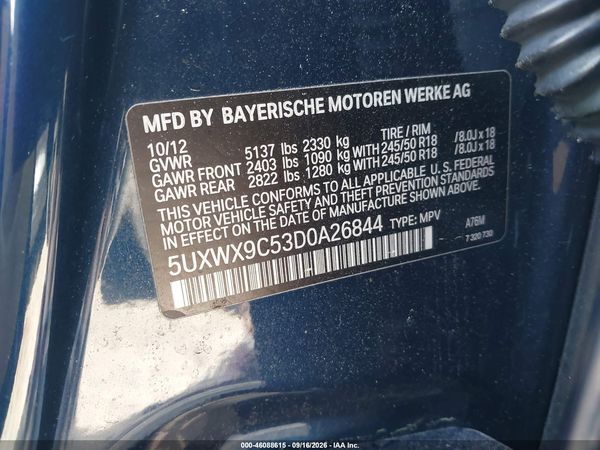 2013 BMW X3 XDRIVE28I — I9