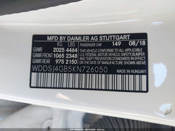 2019 MERCEDES-BENZ CLA 250 4MATIC — I9
