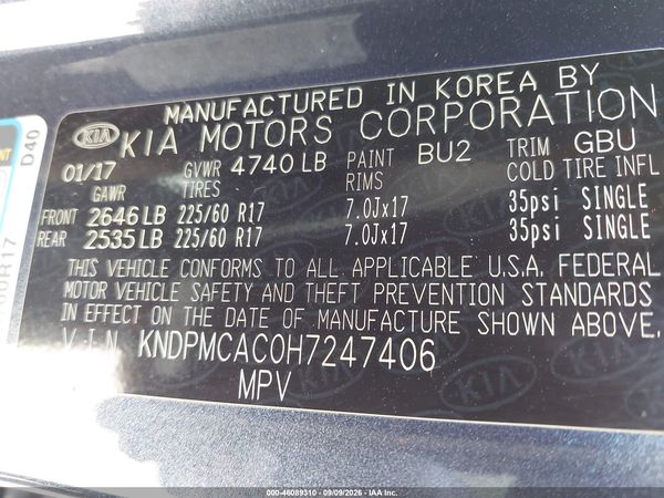 2017 KIA SPORTAGE LX