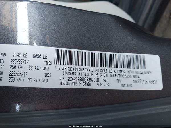 2016 DODGE GRAND CARAVAN SE
