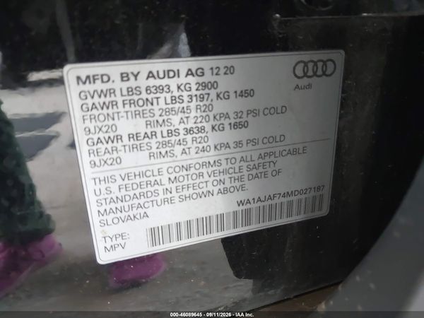 2021 AUDI Q7 — I9