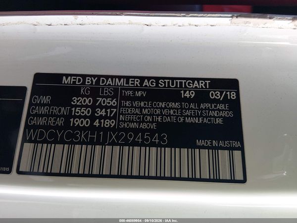2018 MERCEDES-BENZ G 550 4MATIC — I9