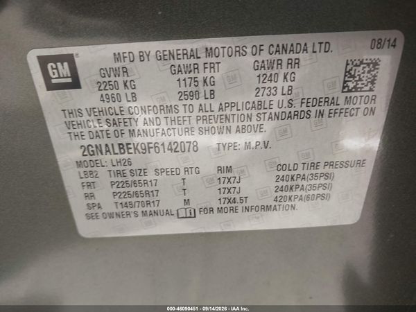 2015 CHEVROLET EQUINOX 1LT — I9
