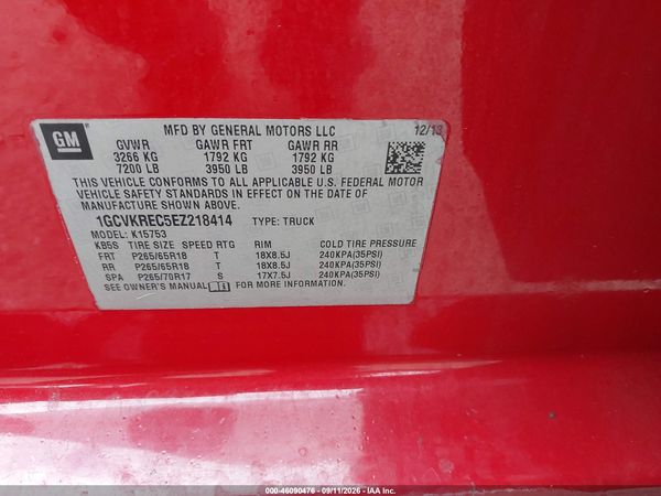 2014 CHEVROLET SILVERADO 1500 2LT — I9