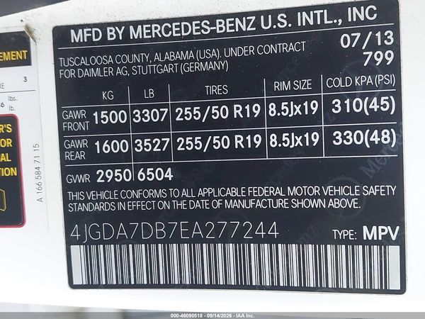 2014 MERCEDES-BENZ ML 550 4MATIC
