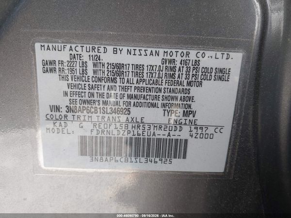 2025 NISSAN KICKS SV INTELLIGENT AWD — I9