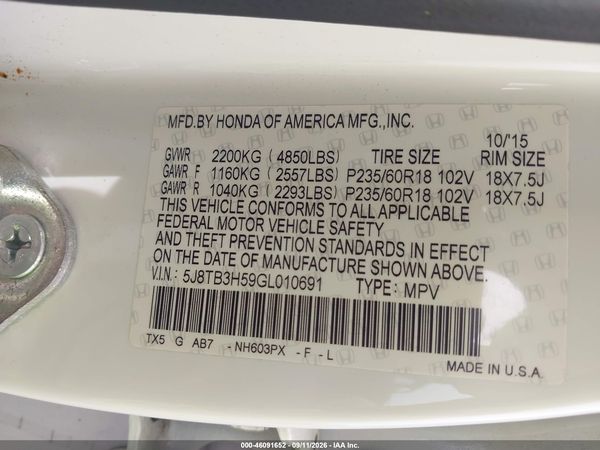 2016 ACURA RDX — I9