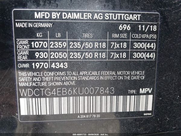 2019 MERCEDES-BENZ GLA 250 GLA250