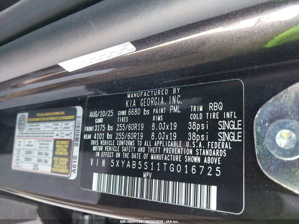 2026 KIA EV9 LIGHT LONG RANGE — I9
