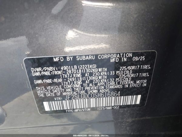 2025 SUBARU FORESTER PREMIUM — I9