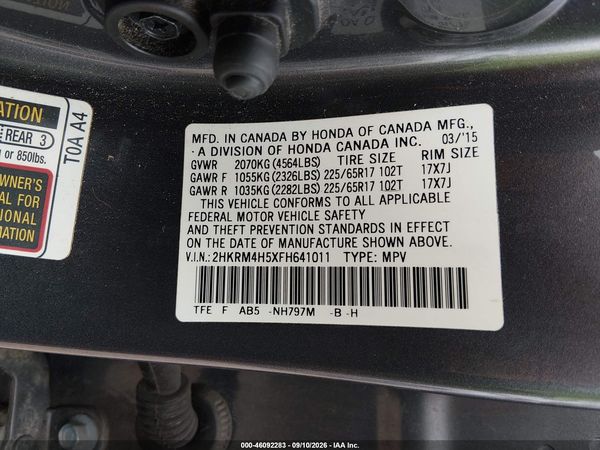 2015 HONDA CR-V EX