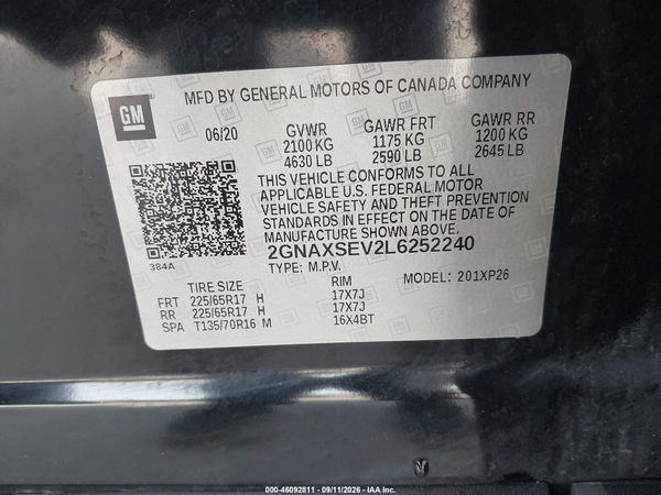 2020 CHEVROLET EQUINOX AWD LS — I9