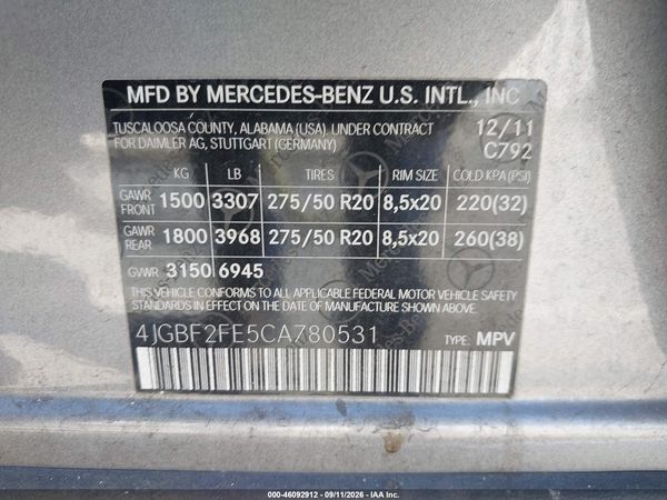 2012 MERCEDES-BENZ GL 350 BLUETEC 4MATIC — I9