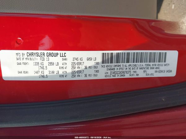 2013 DODGE GRAND CARAVAN SXT — I9