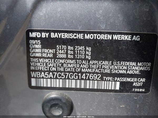 2016 BMW 528I XDRIVE — I9