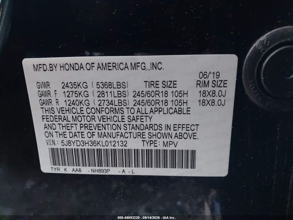 2019 ACURA MDX STANDARD