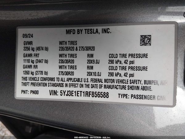 2024 TESLA MODEL 3 — I9