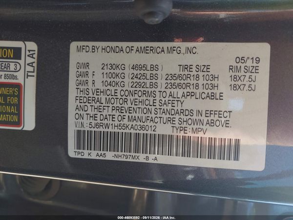 2019 HONDA CR-V EX — I9
