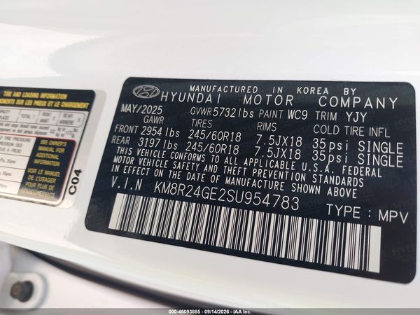 2025 HYUNDAI PALISADE SEL — I9