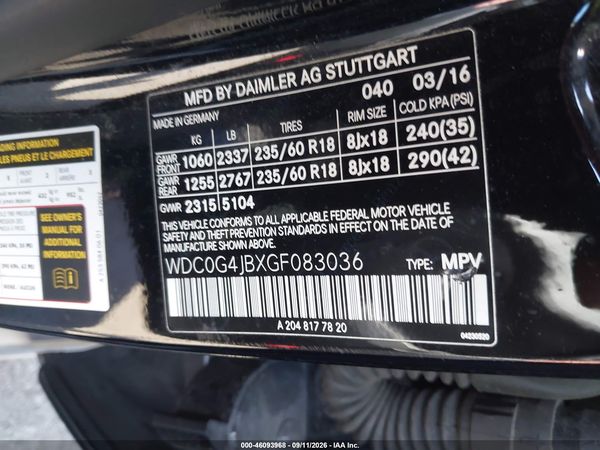 2016 MERCEDES-BENZ GLC 300 GLC300 — I9