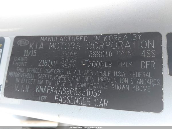 2016 KIA FORTE LX — I9