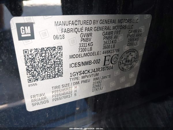2018 CADILLAC ESCALADE PREMIUM LUXURY — I9